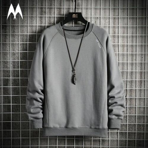 Fashion Sweatshirts Men Solid color Pullover Harajuku Top 2021 Streetwear Trend Hoodie Mens Autumn Casual Sweatshirt Plus Size 5