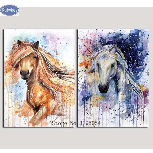 Hobby,5D,diy,Diamond Painting 2 pcs,horse,kitchen,Cross Stitch,Full,Diamond Embroidery,3d Mosaic,pattern,beaded embroidery,art