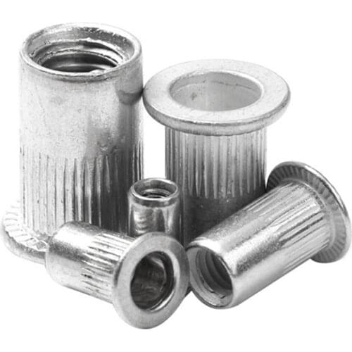 150pcs/box Aluminum Alloy Flat Head Rivet Nuts Set M3 M4 M5 M6 M8 Insert Reveting Multi Size Stainless Steel Rivet Nut Set