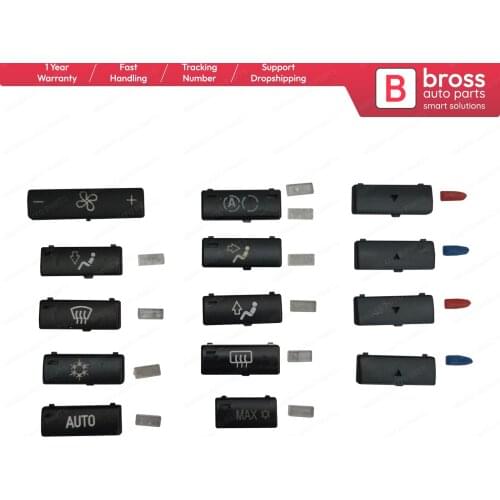 BDP88 14 Pieces Heater Climate Control Air Conditioning Switch Button Cover Set For BMW 5 Series X5 E53 2000-2007 E39 1995-2003