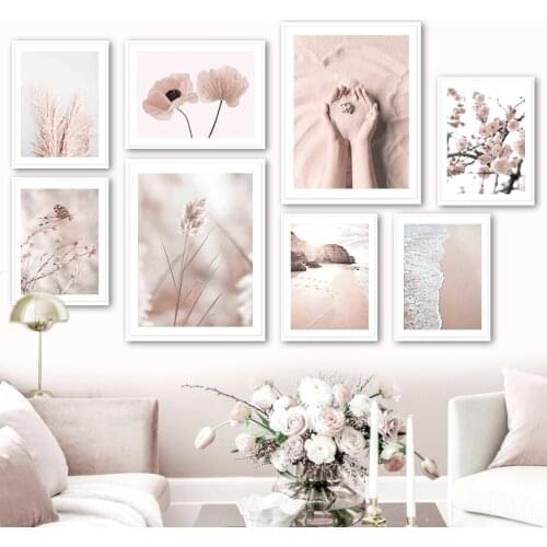 Flower Reed Beach Butterfly Sand Straw Wall Art Canvas Painting Nordic Posters And Prints Wall Pictures For Living Room Decor