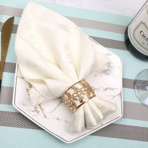 10pcs Creative new hollow carved alloy napkin buckle set tableware wedding supplies napkin ring cloth ring