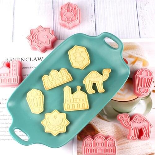 NEW 6PCS/SET EID MUBARAK Ramadan Biscuit Mold Cookie Cutter 3D DIY Cake Baking Tools Baking Cutter Mould Cake Decorating Tools