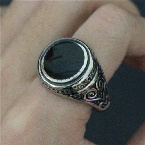 Size 8~13 Classical Round Black Ring 316L Stainless Steel Fashion Mens Band Party Loves Ring