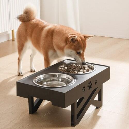 Elevated Adjustable Dog Bowl Double Stainless Steel Dog Food Water Bowls Feeders With Stand Feeding Durable Pet Bowls Lift Tabel