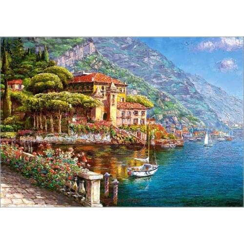 Needlework for embroidery DIY French DMC Color High Quality - Counted Cross Stitch Kits 14 ct Oil painting - The Abbey Bellagio