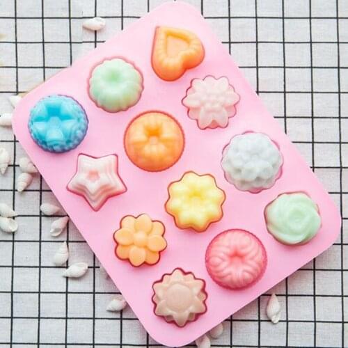 Silicone Cake 12 Even Mold Chocolate Candy Fudge Baking Appliance Kitchen DIY Dessert Baking Mould