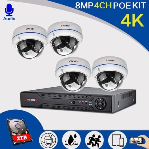 H.265+ 4K NVR CCTV Security System POE Outdoor Real-time recording Explosion proof Weatherproof IP Camera Video Surveillance Set