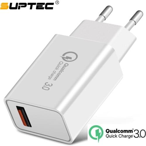 SUPTEC 18 W USB Quick charge 3.0 5V 3A For Iphone 7 8 Plus X QC 3.0 Phone Charger For Xiaomi Mi8 Samsug s8 s9 Huawei mate 20 pro
