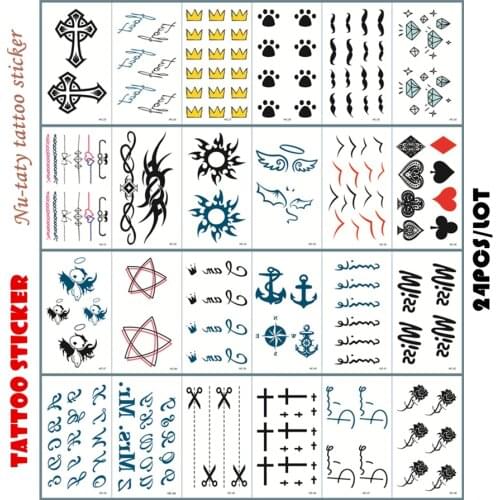Nu-TATY Cross star Flash Tattoo Hand Sticker 10.5*6cm Small Waterproof Henna Beauty Temporary Body Tattoo Sticker