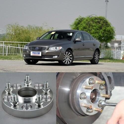 Teeze 4pcs Billet 5 Lug 14*1.5 Studs Wheel Spacers Adapters For Volvo S60 2011+/S80 2006+/S80L 2008+/V60 2012+/XC60 2008