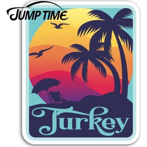 Jump Time for Turkey Vinyl Stickers Sunset Fun Travel Sticker Laptop Luggage Truck Window Bumper Decal Waterproof Accessories