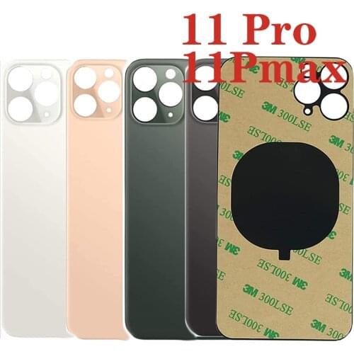 High Quality Big Hole Battery Back Rear Glass For iPhone 11Pro 11pro Max Rear Housing Cover Replacement with 3M Tape Sticker