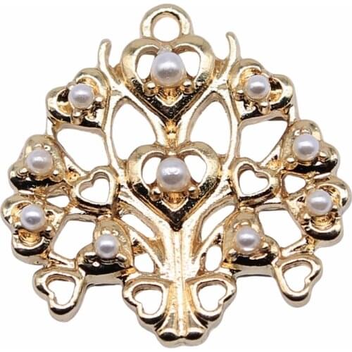 WYSIWYG 10pcs 20x20mm KC Gold Color Tree Charms Pendant For Jewelry Making Earring Making Accessories