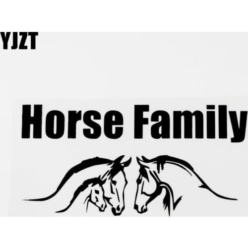 YJZT 18.4CM×9.2CM Fashion Decal Horse Family Vinyl Car Window Sticker Black/Silver 8C-0583