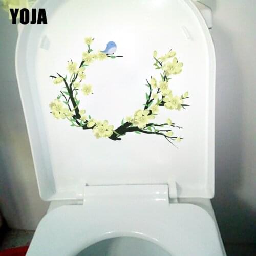 YOJA 19.1X23.3CM Winter Jasmine Classical Art Home Wall Sticker Creative WC Decoration Toilet Decal T1-2268