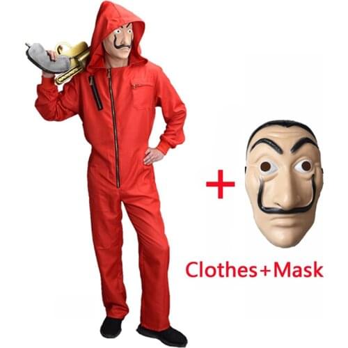 Halloween Women Man The House of Paper Costume Cosplay La Casa De Papel Salvador Dali Fantasia Fancy Dress
