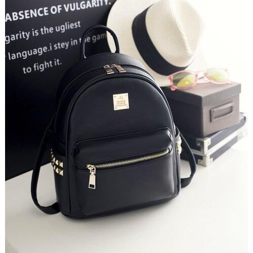 Backpack Female 2021 New Fashion South Korean Custom Pu Leather Casual Backpack Ipad School Students Mini Bag Ipad Mini