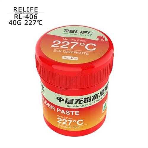 Tin Paste RELIFE RL-406 227℃ Middle Layer lead-Free High Temperature Good Silver Highlights Fine Ingredients For IP12 12 Pro Max