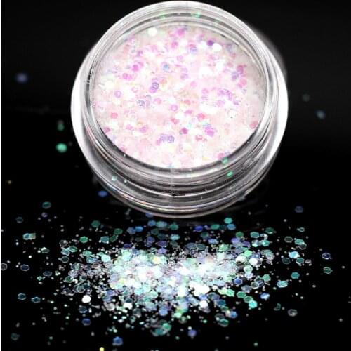1Box Colorful White Color Sequins Acrylic Powder Crystal Polymer Nail Art Tips Builder False Tips Nails Art Builder Nail Polymer