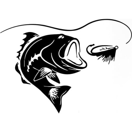 17.7CM*12.6CM Creative Fishing Silhouette Decor Vinyl Car Sticker Decal S9-0712