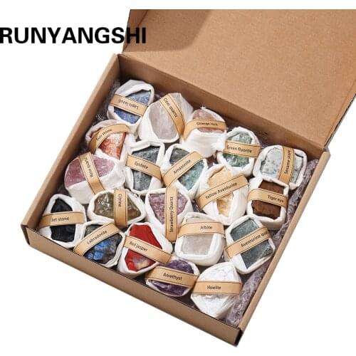 16 Kinds Natural Crystal Rough Unpolished Rolling Therapy Stone Minerals Specimen Irregular Shape Rock Reiki Gem
