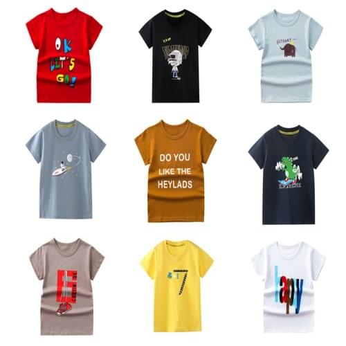 2021 Baby Casual T-shirt Clothing Summer Childrens Cotton Letter Print T-shirt Boys Short Sleeve Girls Tops For 6M-15Y