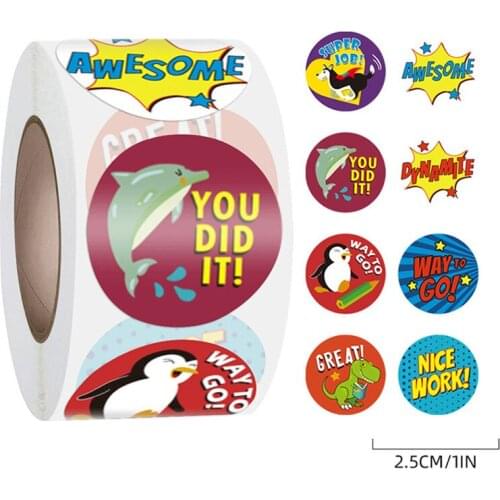 28mm Cartoon Animal Pattern Thank You Sticker Seal Sticker Baking Wedding Party Self-adhesive Film Envelope Gift Student Rewards