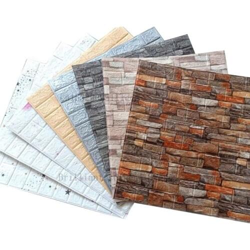 3D Stickers Retro Simulated Brick for Living Room Bedroom DIY wall Decor Self adhesive Waterproof Wall Covering Wallpaper