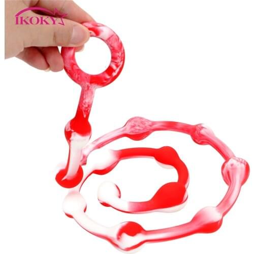 IKOKY 110cm Silicone Anal Beads Super Size Long Anal Butt Plug Pull Ring Dilatator Ball Anal Sex Toys for Man Adults Product
