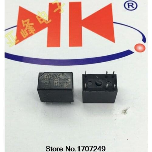 Free Shipping 10pcs/lot 100% new original relay HUIKE HK23F-DC24V-SHG HK23F-24V-SHG 24V 1A 6PIN