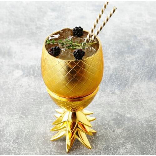 304 Stainless Steel Pineapple Glass Cocktail Glass Wine Set Creative Style Special Wine Glass Metal Wine Glass