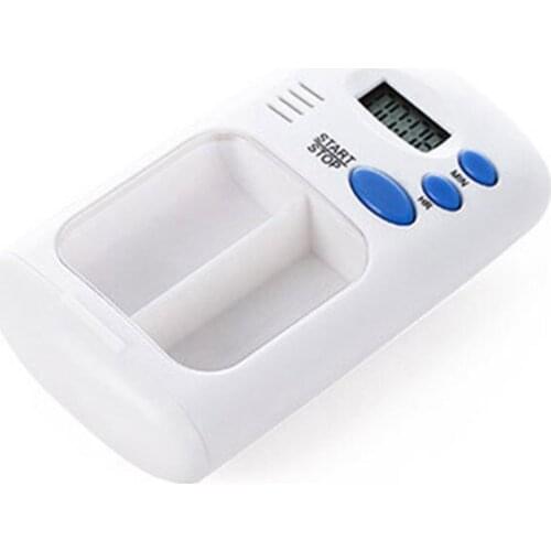 Alarm Clock Mini First Aid Kit Reminder Medicine Box 2 Large Compartments0.7 Inch LCD Display 5.5x2x9cm Health Care TK-ing