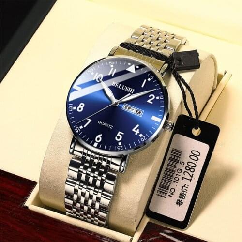 2021 Summer New Mens Watch Business Leisure Quartz Watch 30M Waterproof Luminous Steel Band Trend Watch Men Watches Luxury