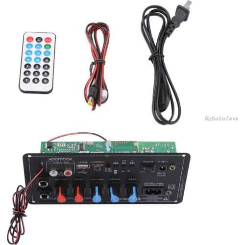 Subwoofer Digital Bluetooth Amplifier Board Dual Microphone Karaoke Amplifier Reverb 12V 24V 220V For 8-12 Inch Speaker