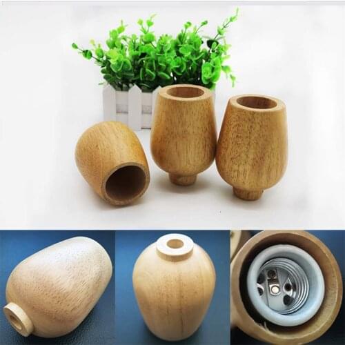 Wood Lamp Base E27 lighting DIY Wood Pendant Ceiling Table Lamp Accessories