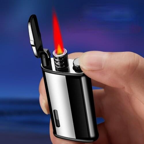 Retro Electronic Windproof Lighter Personality Creative Inflatable Prosperous Lighter Smoke Accesoires Gadgets for Men Briquet