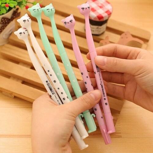 Gel Pen Creative Cute Candy Color Cat Gel Ink Pen Neutral Pen black 0.5mm School Office Supply 6 Pcs/lot