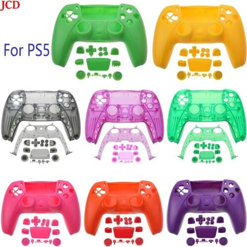 JCD Carcasa Frontal Y Trasera Para Mando De Sony PlayStation5, Spare Parts With Full Set Of Buttons And Trim Strips