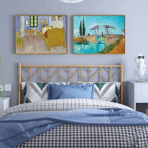 Famous Artist Van Gogh Oil Painting Starry Sky Iris Flower Sunrise Landscape Canvas Painting Print Poster Picture Wall Décor