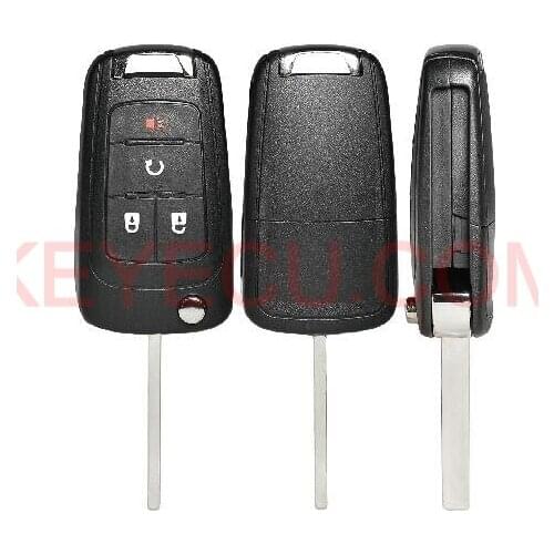 KEYECU OEM Quality Flip Remote Key Shell 3+1 Button for Chevrolet Opel HU100 No Logo