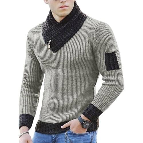 Hot Sale Men Sweater Solid Color Pullover Sweater Soft Warm Knitted Top Winter Autumn