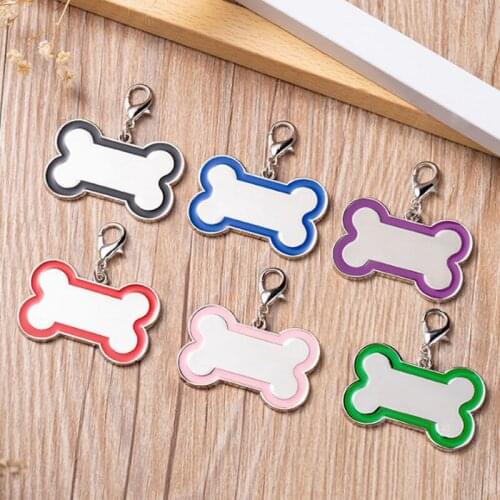 HOT Selling 100 pcs/lot Dog Alumina Bone shaped Pet ID Tags 32MM*20MM Zinc Alloy dog name tag custom dog cat tags Free shipping