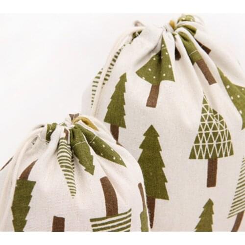 Linen Cotton Bags 14x16 19x24 25x32cm Cloth Party Wedding Favor Boutique Candy Jewelry Packaging Bags Muslin Gift Bag Pouches