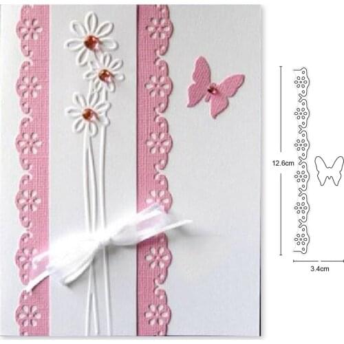 Flower Edge Metal Cutting Dies Cut Die Mold Floral Border DIY Etched Scrapbook Paper Craft Knife Mould Blade Punch Stencils Dies