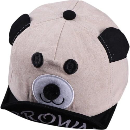 Fashion Cute Cartoon Bear Boys Girls Baby Kids Children Adjustable Baseball Cap Sun Hat Cap