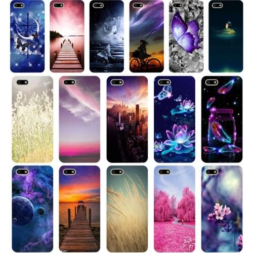 03AA A dreamy color scheme Soft Silicone Tpu Cover phone Case for Huawei Honor 7A PRO 5.45 5.7 7C 7X Y5 2018