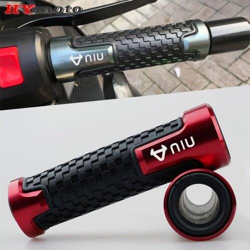 Newest 7/8"22mm Motorcycle CNC Anti-Slip Rubber Handle Bar Grip Handlebar Hand Grips Accessories For NIU N1 N1S M1 U1 M+ NGT