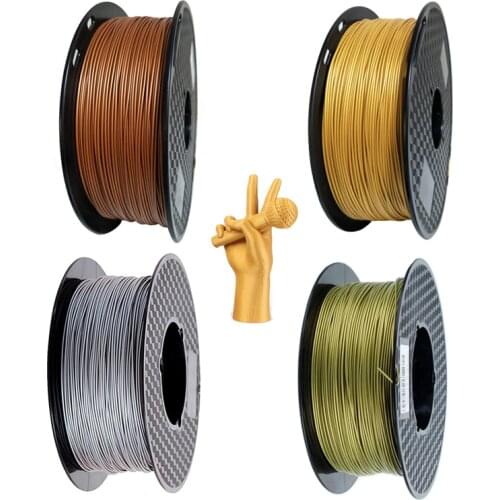 Metal PLA 1.75mm 3D Printer Filament 1Kg/500g/250g Spool Metal Texture Gold Silver Copper Bronze Metallic PLA Printing Materials