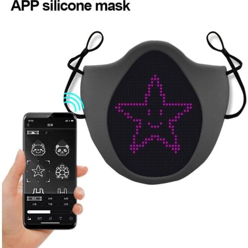 2021 New LCD Mask Support APP Control LED Display USB Charging LED Programmable Face Cover For Festive Party Cosplay Supplies